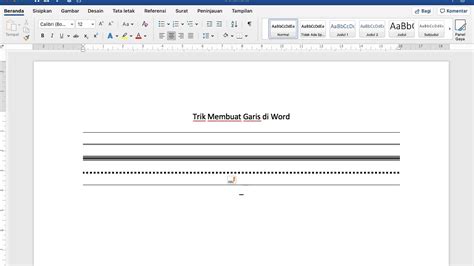 Incredible Cara Membuat Garis Vertikal Dan Horizontal Di Word ...