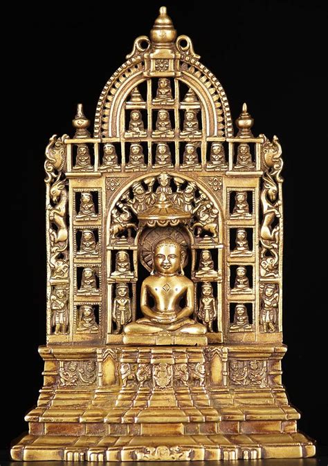 Brass Tirthankara Mahavirji Jain Statue 13" (#72bs8z): Hindu Gods & Buddha Statues