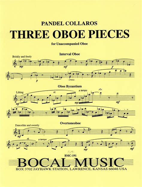 Three Oboe Pieces - SOLO OB - Trevco Music