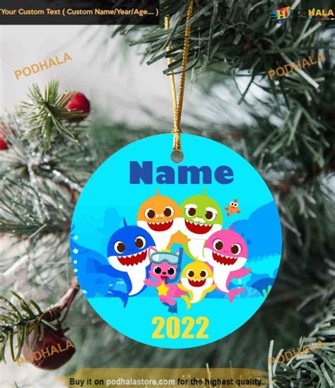 Celebrating Baby Shark Ornament, Funny Christmas Ornaments - Podhalastore