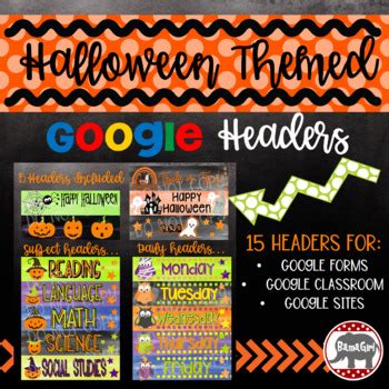 Halloween Themed Google Classroom & Google Forms Headers by BamaGirl