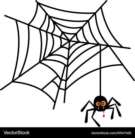 Halloween cute spider on web Royalty Free Vector Image