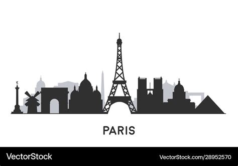 Paris skyline silhouette Royalty Free Vector Image