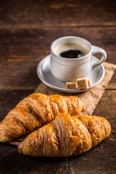 Coffee and croissant ~ Food & Drink Photos ~ Creative Market