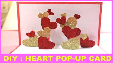 Heart POP-UP card | Valentine's day handmade greeting card - YouTube