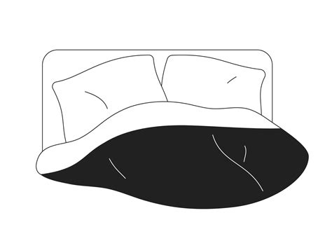 cama hojas y almohadas para bueno dormir monocromo plano vector objeto. dormitorio. editable ...