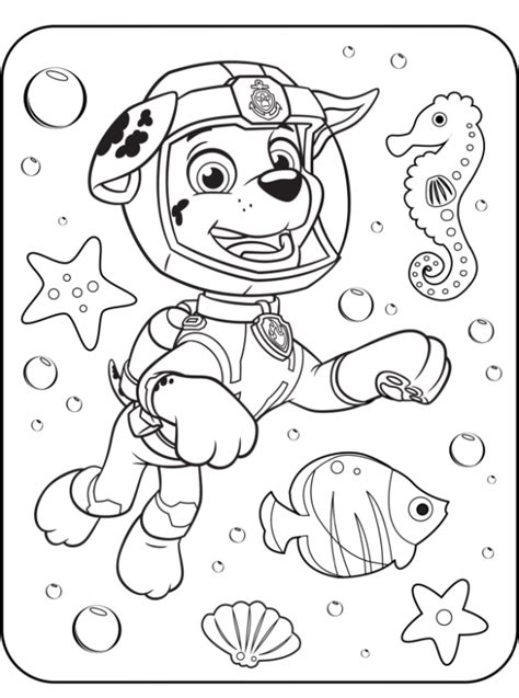 Coloring Page Paw Patrol Sea Patrol Marshall Sea Patrol - Coloring Home