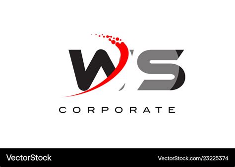 Ws modern letter logo design with swoosh Vector Image