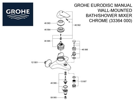 Grohe Eurodisc Manual Wall-Mounted Bath/Shower Mixer - Chrome shower spares and parts | Grohe ...