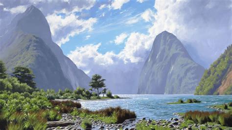 Landscape Art – Atmospheric Perspective ... | Ocean waves painting ...