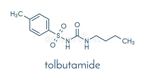 Tolbutamide Diabetes Drug Molecule. Skeletal Formula. Stock Vector - Illustration of ...