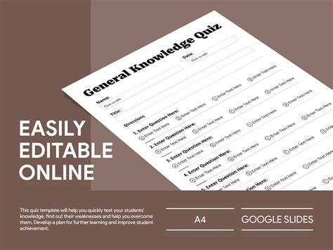 Blank Quiz Free Google Docs Template by Free Google Docs Templates - gdoc.io on Dribbble