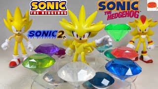 CHAOS EMERALDS! Super Silver Sonic the Hedgehog Jakks P... | Doovi