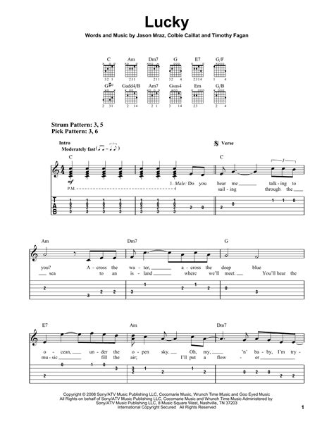 Lucky by Jason Mraz & Colbie Caillat - Easy Guitar Tab - Guitar Instructor