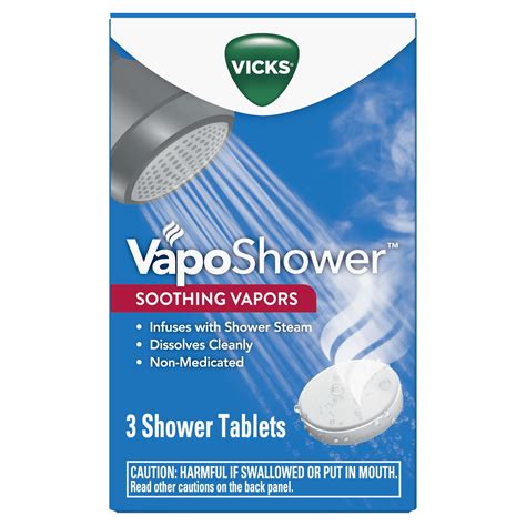 Vicks Vapo Shower, Dissolvable Shower Steamers Tablets, Soothing, Non-Medicated, 3 Count ...