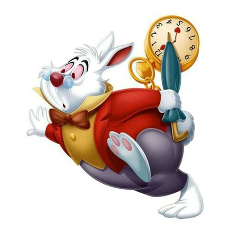 the rabbit is jumping in the air with an alarm clock on his back and ears