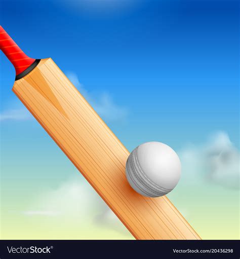 Cricket bat on sports background Royalty Free Vector Image