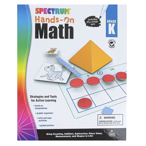 Spectrum Hands-On Math Activity Workbook Grade K 96 Pages Ages 5-6 ...