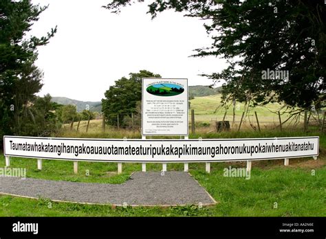 The longest place name in the world New Zealand Maori language Stock Photo - Alamy