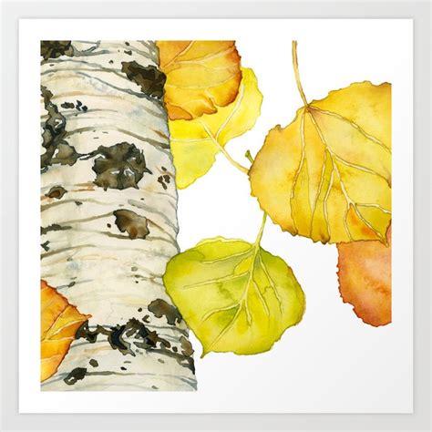 Falling Aspen Leaves Art Print by Cindy Lou Bailey | Society6