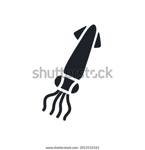 Squid Silhouette Black Isolated Silhouettes Fill Stock Vector (Royalty ...