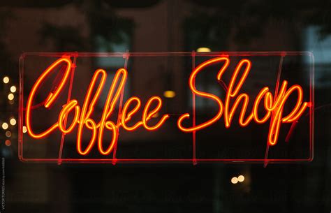 "Coffee Shop Neon Sign" by Stocksy Contributor "VICTOR TORRES" - Stocksy