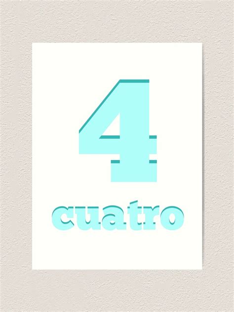 "Baby learns the number four in Spanish blue" Art Print by jshek8188 | Redbubble