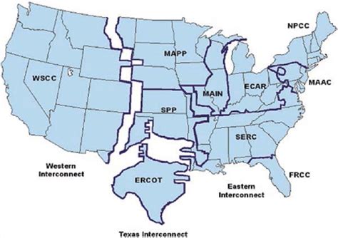 Map Of Us Electrical Grid