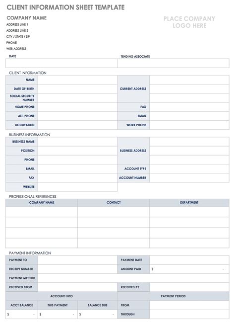 Free Client Information Forms & Templates | Smartsheet