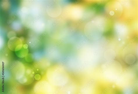 Green white and yellow blur background. Abstract bokeh soft light gradient, spring summer season ...