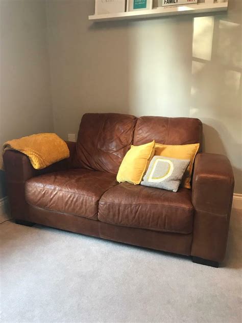 Vintage style brown leather sofa | in Norwich, Norfolk | Gumtree