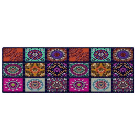 Bohemian Checkered Floor Mat Non-Slip Doormats Home Runner Rug Carpet ...