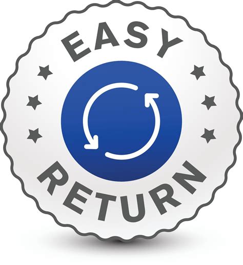 Simple easy return policy icon, badge, sign, symbol isolated on white ...