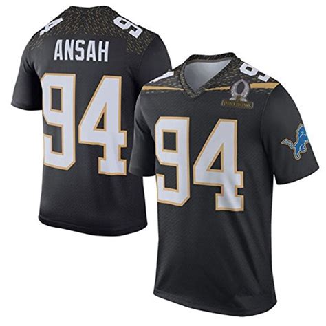 Llllooi Sports Fans Jersey Ezekiel Ansah #94 Detroit Lions Black ...