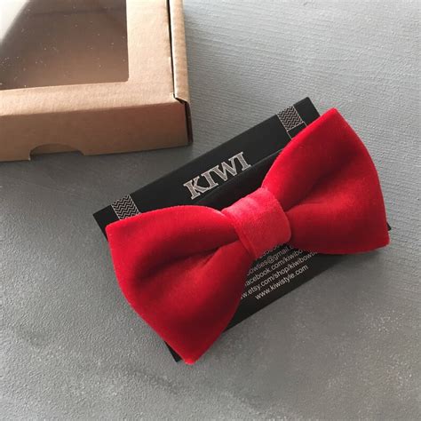 Red Velvet Bow Tie Red Bow Ties for Men Gift for Best - Etsy