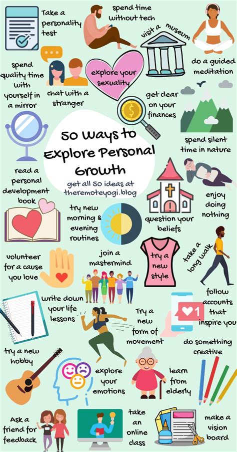 50 Ways to Explore Personal Growth | Personal growth, Personal development activities, Self ...