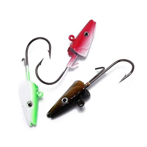 1pcs Soft bait hook Fishing Tackle Hooks With Spinner Metal Spoon Fish Hook Lead Head Lure ...