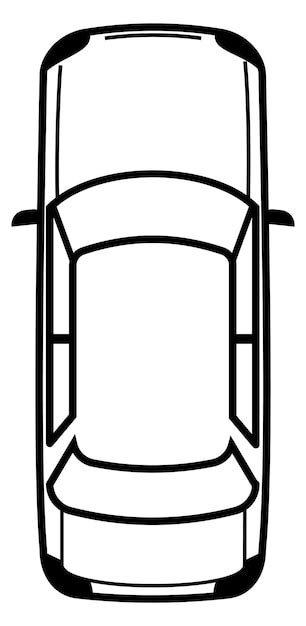 Icône linéaire de voiture Vue de dessus automatique Transport routier ...