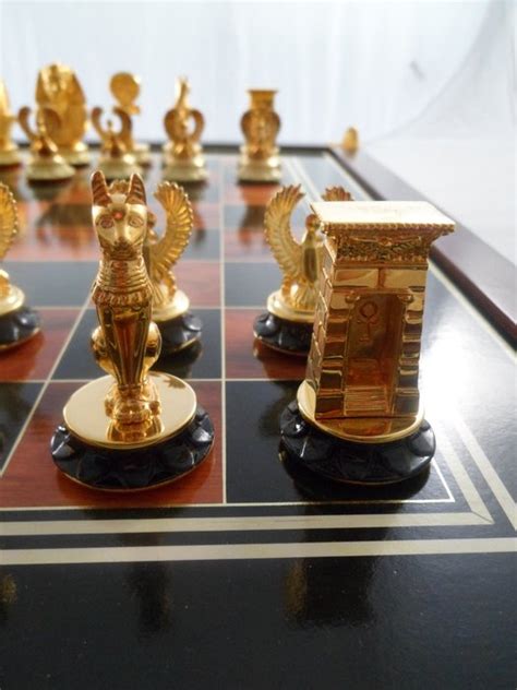 Franklin Mint - The King Tutankhamun Egyptian Chess Set - Heavy 24 ...