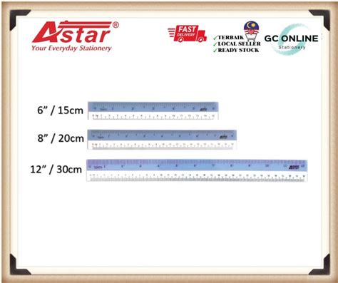 Astar Straight Ruler (15cm,20cm,30cm) / Pembaris Plastik / Pembaris Pendek / Pembaris Panjang ...