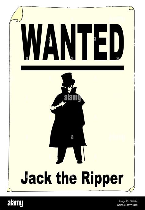 A Jack the Ripper wanted poster over white Stock Photo - Alamy