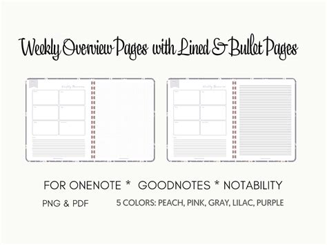 Onenote Planner & Journal Templates Digital Sticker Set | Etsy