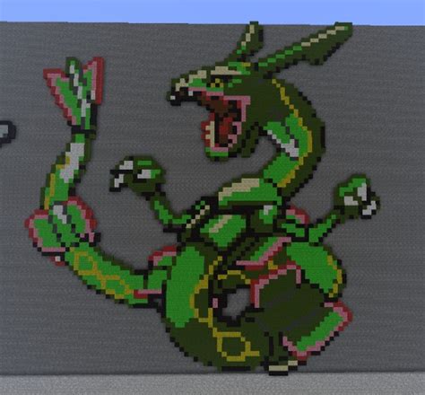 Rayquaza Pixel Art W/Schematic Minecraft Project