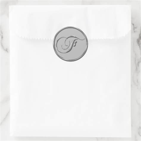 Silver Formal Wedding Monogram F Envelope Seals | Zazzle