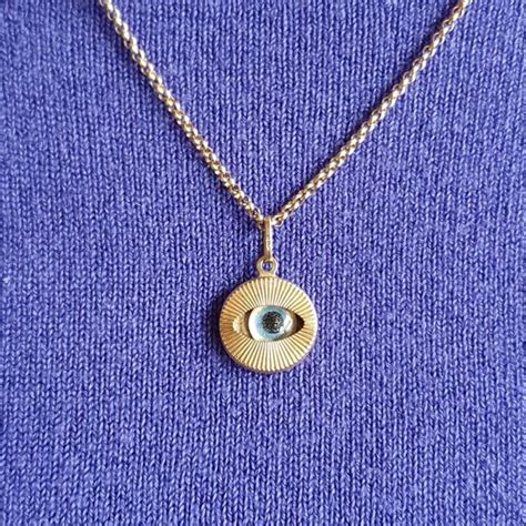 Evil Eye Charm Pendant in 9ct Gold - Gems Afire - Vintage Jewellery UK