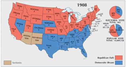 US Election of 1908 Map - GIS Geography