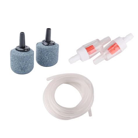 Aquarium Air Pump Accessories Air Stone Check Valve Tube For Fish Tank Mini Silent Compressor ...