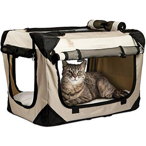 LG Tan - PetLuv "Happy Cat Premium Cat Carrier Soft Sided Foldable Top ...