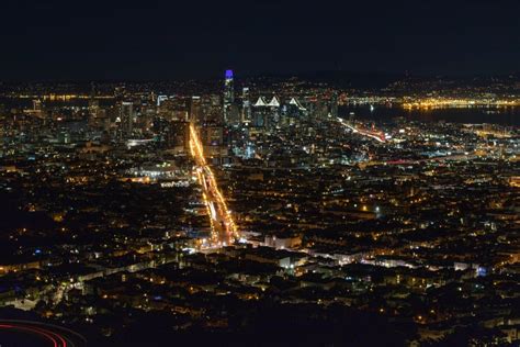 San Francisco from Twin Peaks at night : sanfrancisco