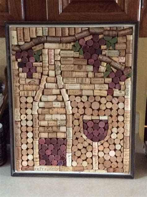 Wine cork art Wine Cork Diy Crafts, Wine Cork Projects, Wine Cork Art ...